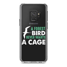 DistinctInk® Clear Shockproof Hybrid Case for Apple iPhone / Samsung Galaxy / Google Pixel - A Forest Bird Never Wants a Cage