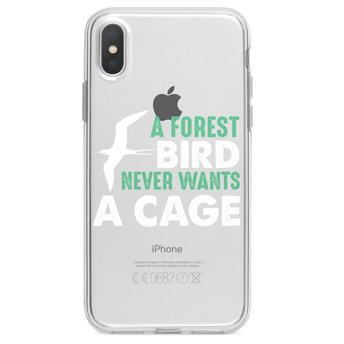 A Forest Bird Never Wants a Cage Clear Shockproof iPhone Case, view 2