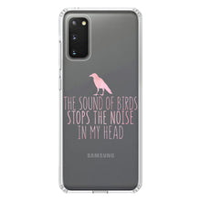 DistinctInk® Clear Shockproof Hybrid Case for Apple iPhone / Samsung Galaxy / Google Pixel - The Sound of Birds Stops the Noise