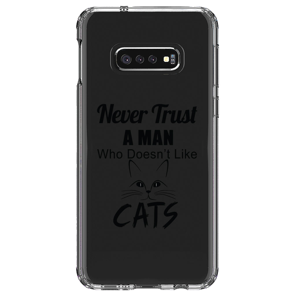Never Trust Man Who Doesn't Like Cats Clear Shockproof iPhone Case, view 18