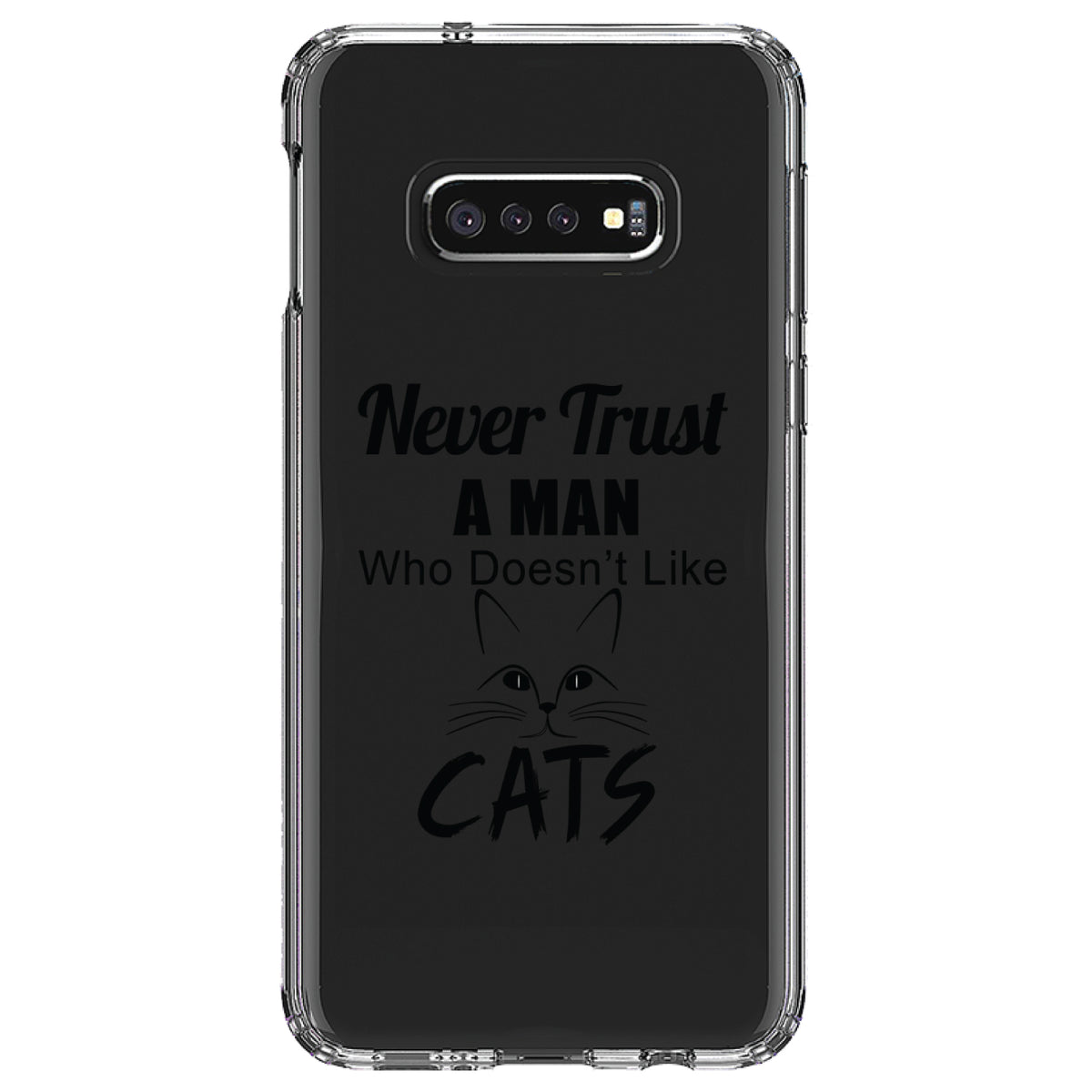 Never Trust Man Who Doesn't Like Cats Clear Shockproof iPhone Case, view 18