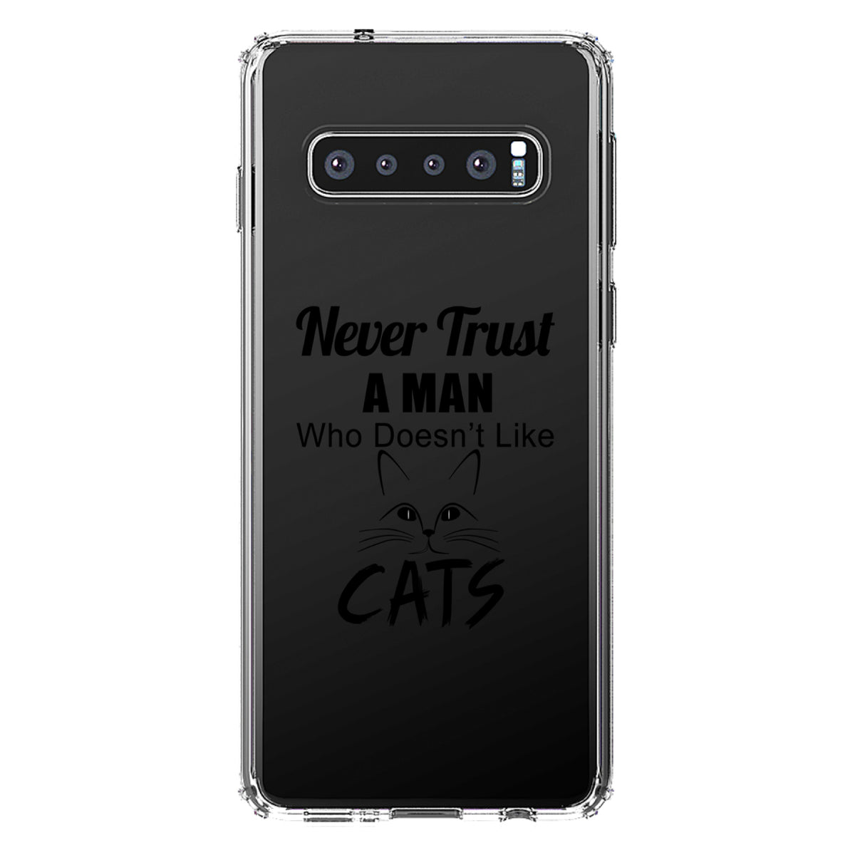Never Trust Man Who Doesn't Like Cats Clear Shockproof iPhone Case, view 16