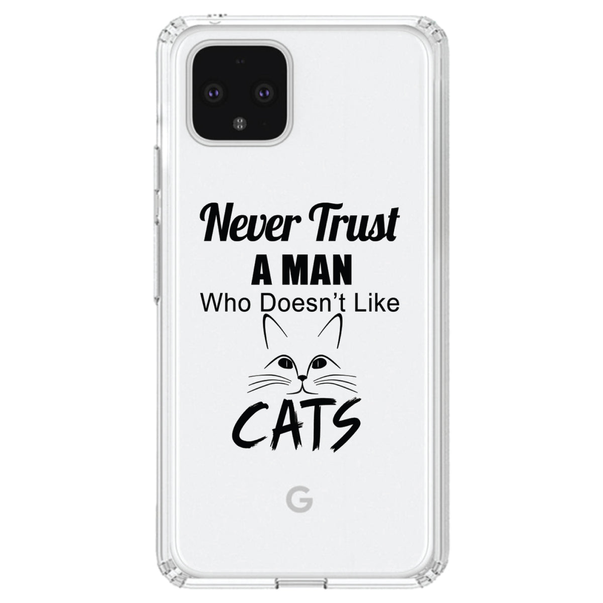 Never Trust Man Who Doesn't Like Cats Clear Shockproof iPhone Case, view 24