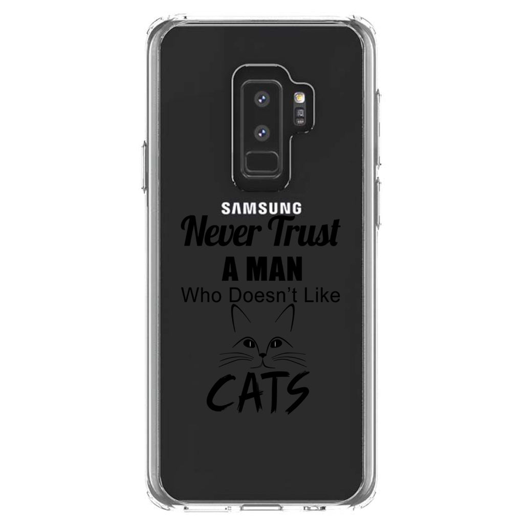 Never Trust Man Who Doesn't Like Cats Clear Shockproof iPhone Case, view 20