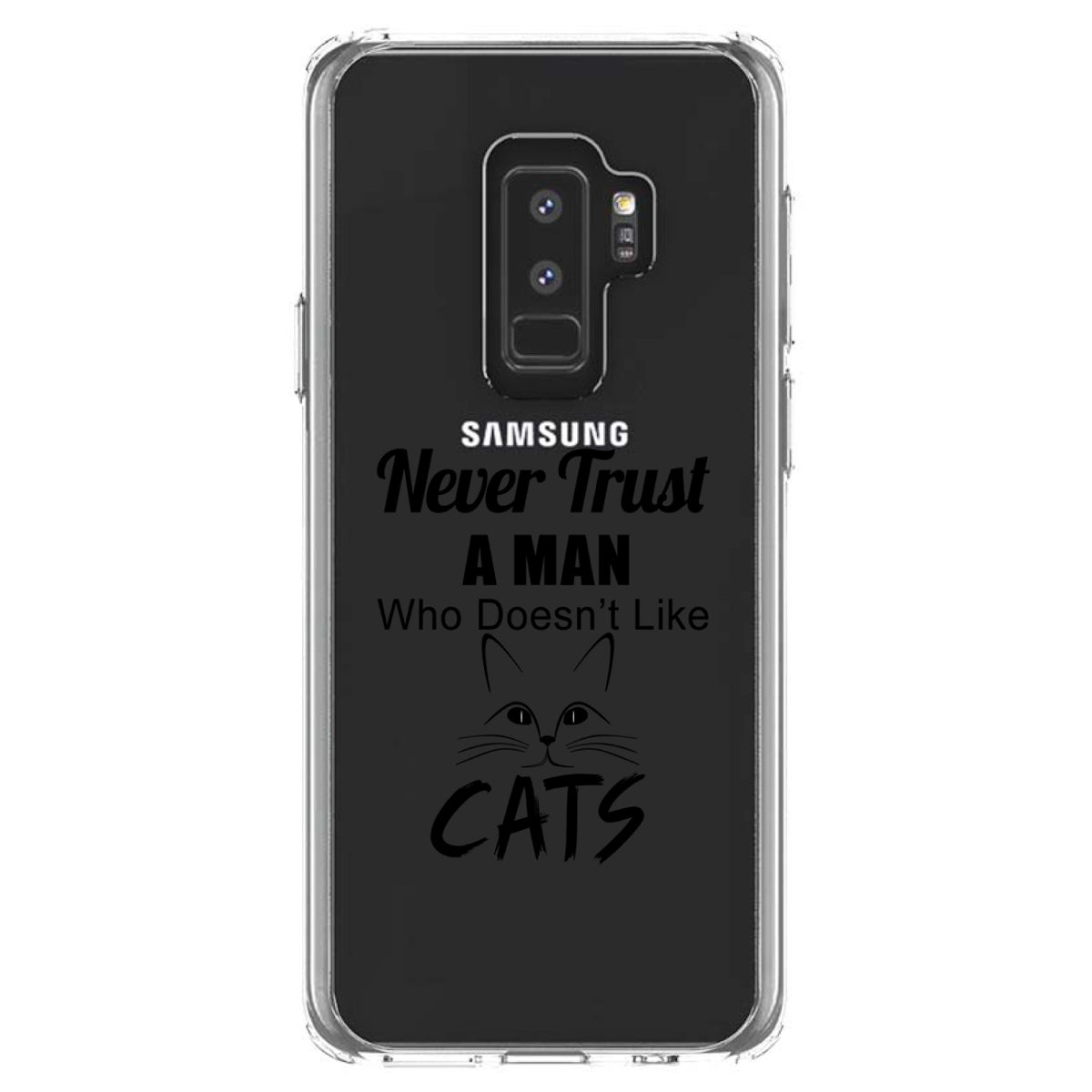 Never Trust Man Who Doesn't Like Cats Clear Shockproof iPhone Case, view 20