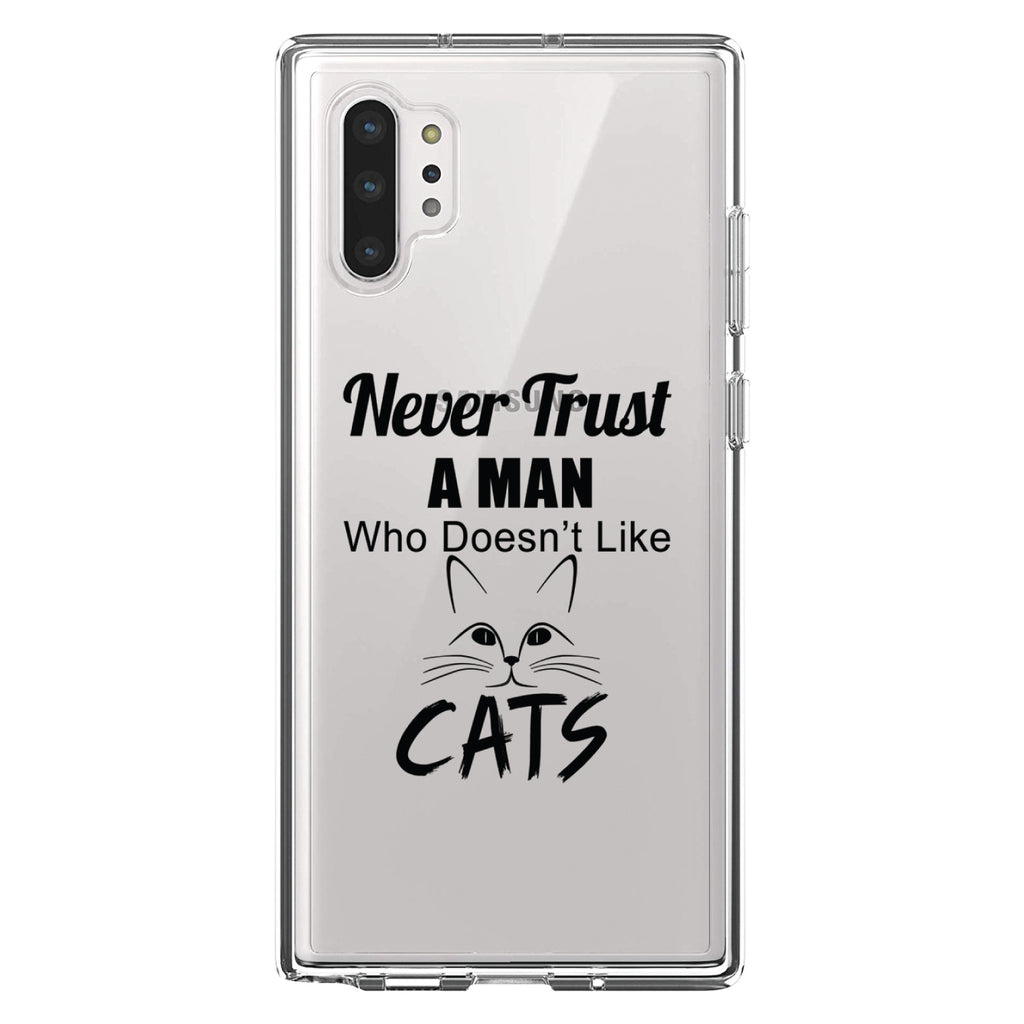 Never Trust Man Who Doesn't Like Cats Clear Shockproof iPhone Case, view 10