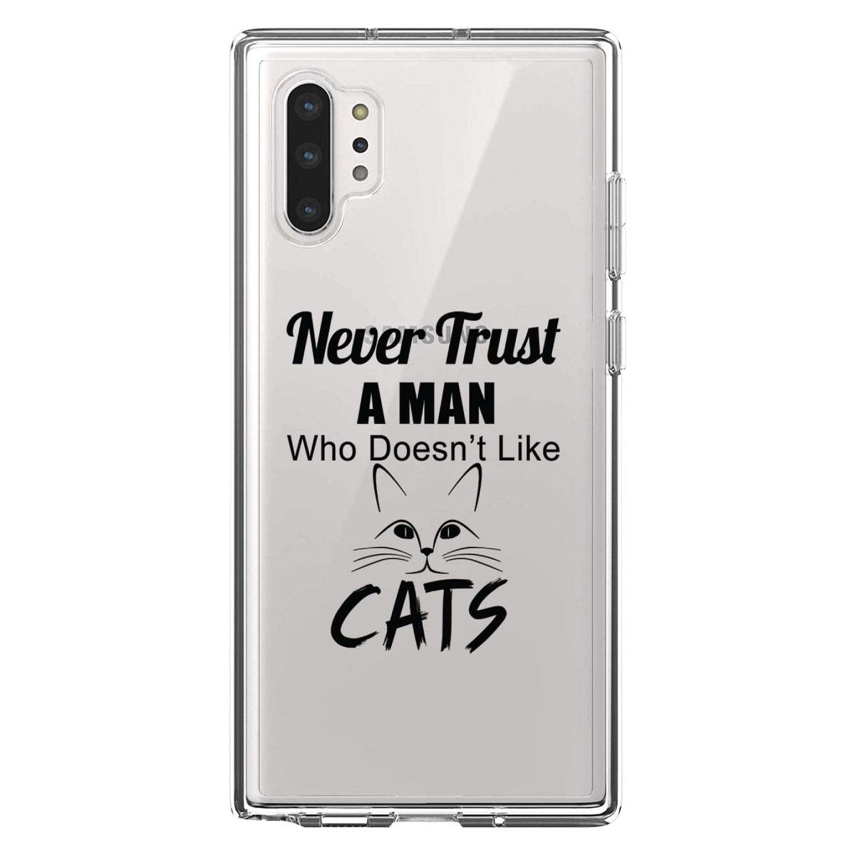 Never Trust Man Who Doesn't Like Cats Clear Shockproof iPhone Case, view 10