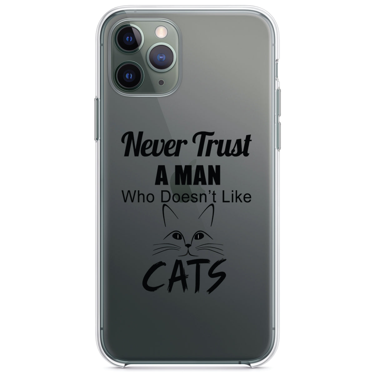 Never Trust Man Who Doesn't Like Cats Clear Shockproof iPhone Case