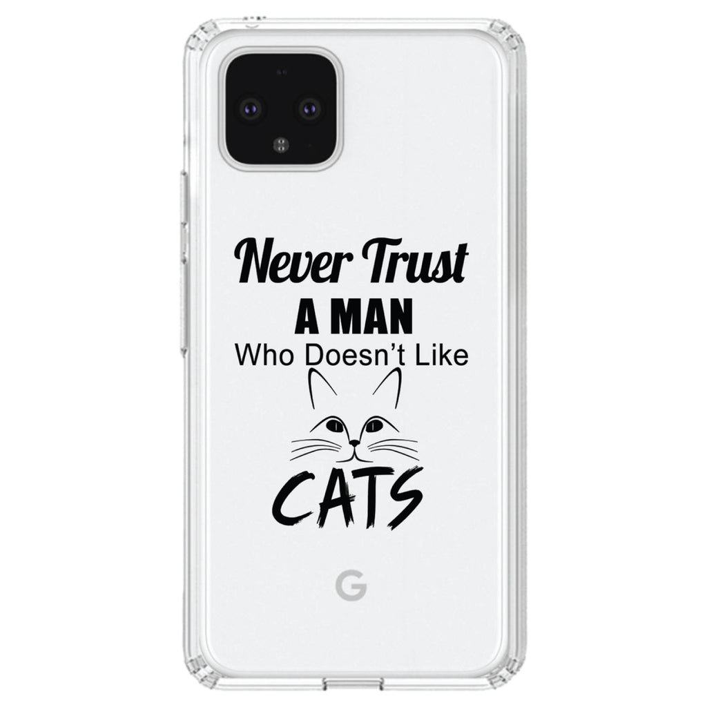 Never Trust Man Who Doesn't Like Cats Clear Shockproof iPhone Case, view 23