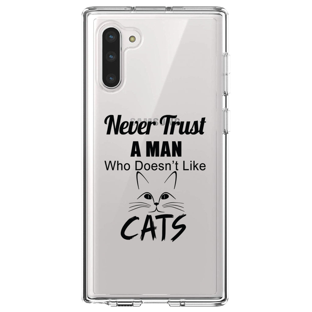 Never Trust Man Who Doesn't Like Cats Clear Shockproof iPhone Case, view 9