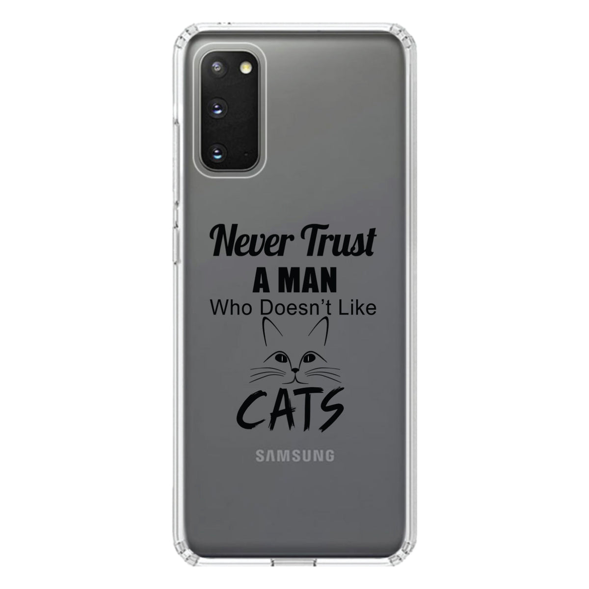 Never Trust Man Who Doesn't Like Cats Clear Shockproof iPhone Case, view 15