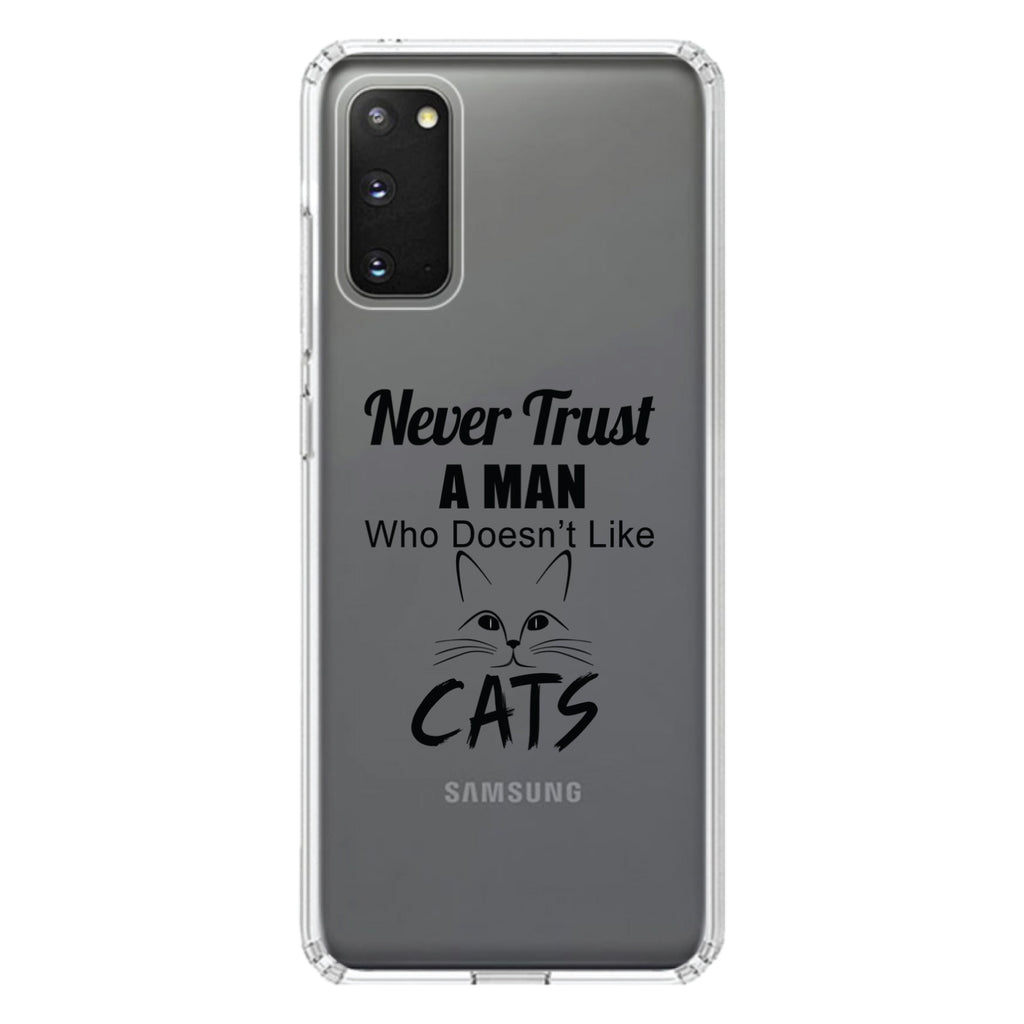 Never Trust Man Who Doesn't Like Cats Clear Shockproof iPhone Case, view 13