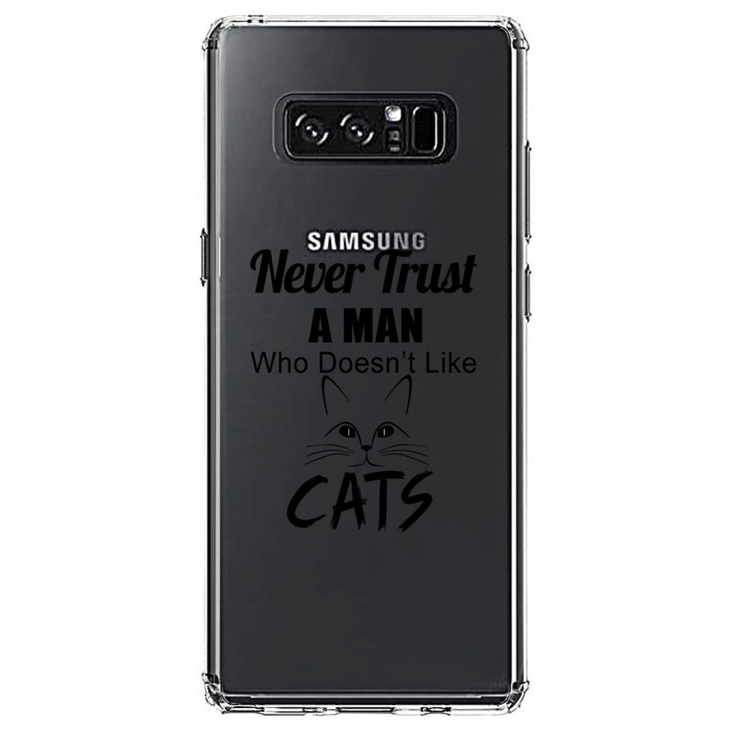 Never Trust Man Who Doesn't Like Cats Clear Shockproof iPhone Case, view 12