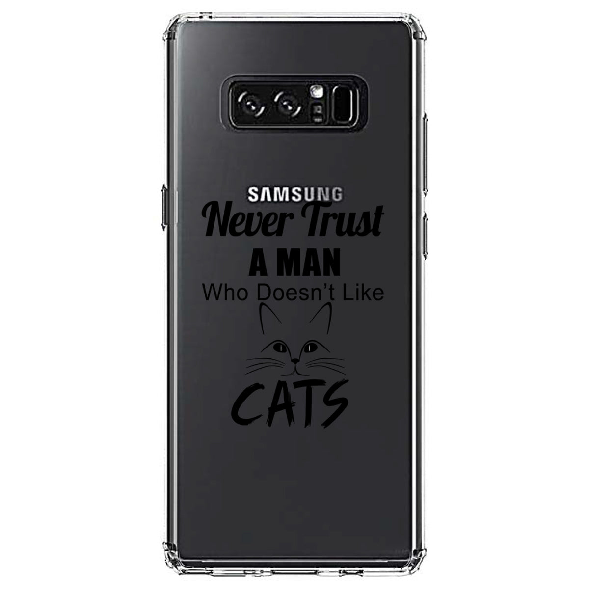 Never Trust Man Who Doesn't Like Cats Clear Shockproof iPhone Case, view 12