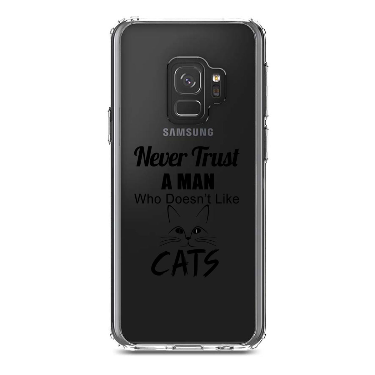Never Trust Man Who Doesn't Like Cats Clear Shockproof iPhone Case, view 19