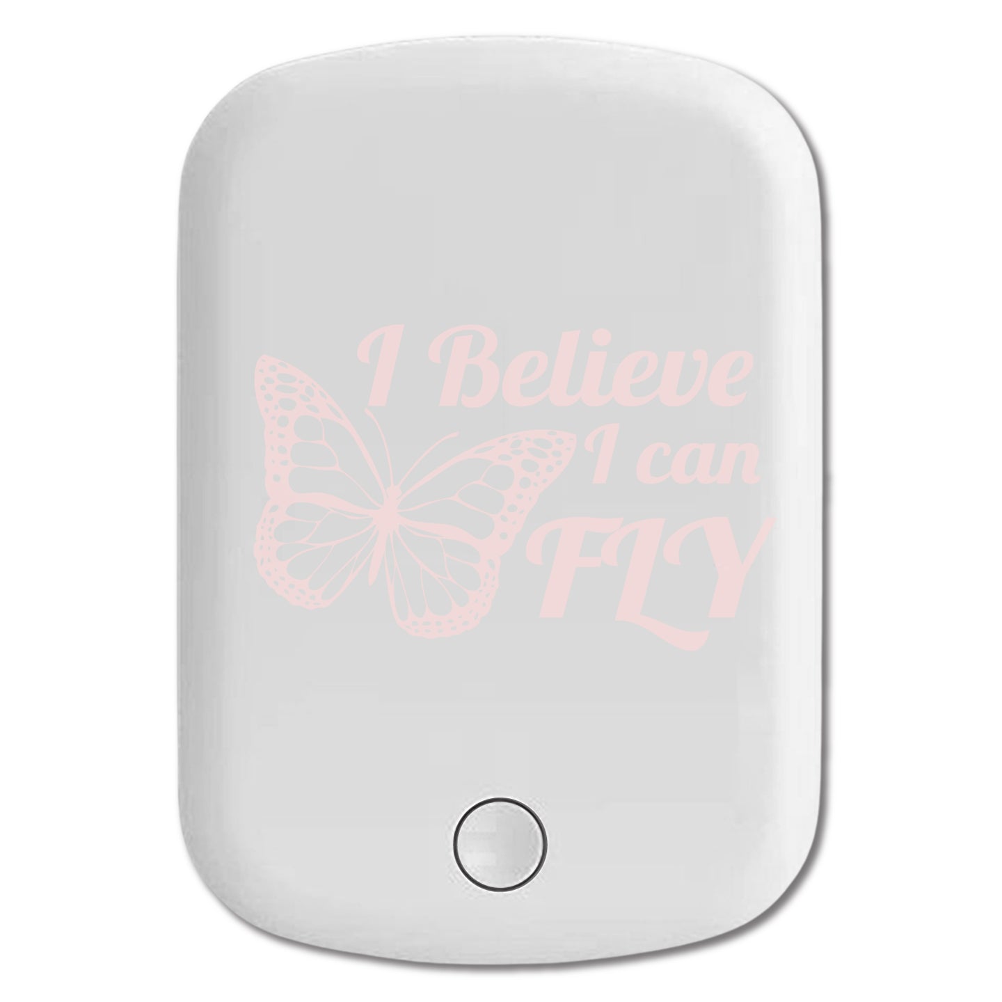 DistinctInk Magnetic Battery Pack, Wireless Portable Charger with USB-C Cable, Compatible with MagSafe iPhone 14 / 13 / 12 Series - Butterfly - I Believe I Can Fly