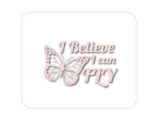 DistinctInk Custom Foam Rubber Mouse Pad - 1/4" Thick - Butterfly - I Believe I Can Fly