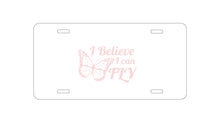 DistinctInk Custom Aluminum Decorative Vanity Front License Plate - Butterfly - I Believe I Can Fly