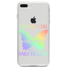 DistinctInk® Clear Shockproof Hybrid Case for Apple iPhone / Samsung Galaxy / Google Pixel - Like Butterfly - Pretty to See Hard to Catch