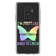DistinctInk® Clear Shockproof Hybrid Case for Apple iPhone / Samsung Galaxy / Google Pixel - Like Butterfly - Pretty to See Hard to Catch