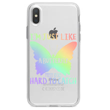 DistinctInk® Clear Shockproof Hybrid Case for Apple iPhone / Samsung Galaxy / Google Pixel - Like Butterfly - Pretty to See Hard to Catch