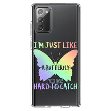 DistinctInk® Clear Shockproof Hybrid Case for Apple iPhone / Samsung Galaxy / Google Pixel - Like Butterfly - Pretty to See Hard to Catch