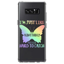 DistinctInk® Clear Shockproof Hybrid Case for Apple iPhone / Samsung Galaxy / Google Pixel - Like Butterfly - Pretty to See Hard to Catch