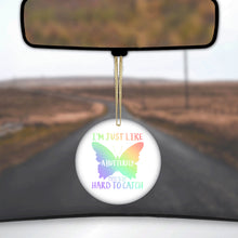 DistinctInk® Hanging Ceramic Christmas Tree Ornament with Gold String - Great Gift / Present - 2 3/4 inch Diameter - Like Butterfly - Pretty to See Hard to Catch