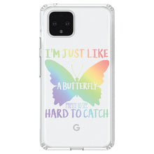 DistinctInk® Clear Shockproof Hybrid Case for Apple iPhone / Samsung Galaxy / Google Pixel - Like Butterfly - Pretty to See Hard to Catch