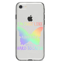 DistinctInk® Clear Shockproof Hybrid Case for Apple iPhone / Samsung Galaxy / Google Pixel - Like Butterfly - Pretty to See Hard to Catch