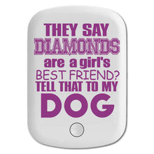 DistinctInk Magnetic Battery Pack, Wireless Portable Charger with USB-C Cable, Compatible with MagSafe iPhone 14 / 13 / 12 Series - Diamonds Are Girls Best Friend Tell My Dog