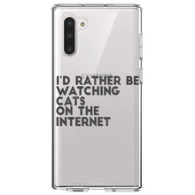 DistinctInk® Clear Shockproof Hybrid Case for Apple iPhone / Samsung Galaxy / Google Pixel - Rather Be Watch Cats On The Internet