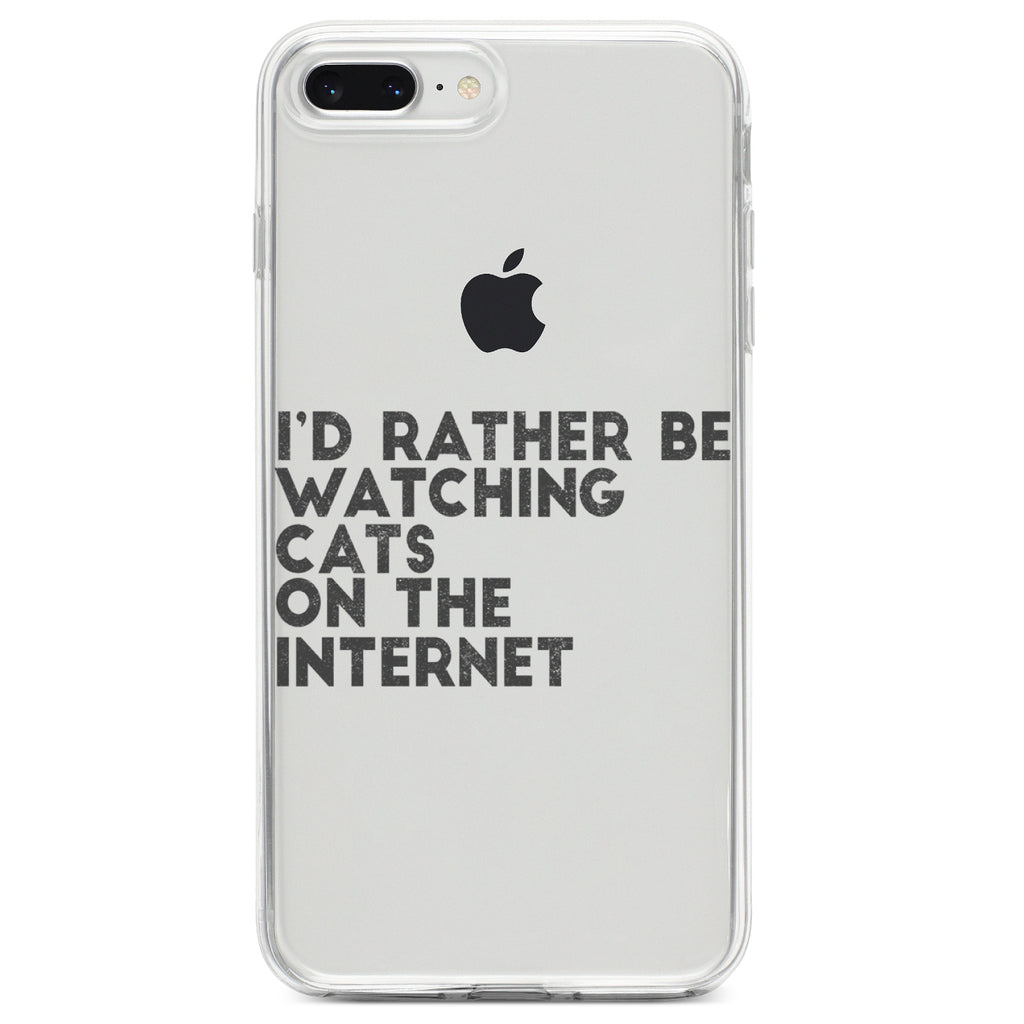 Rather Be Watch Cats On The Internet Clear Shockproof iPhone Case, view 6