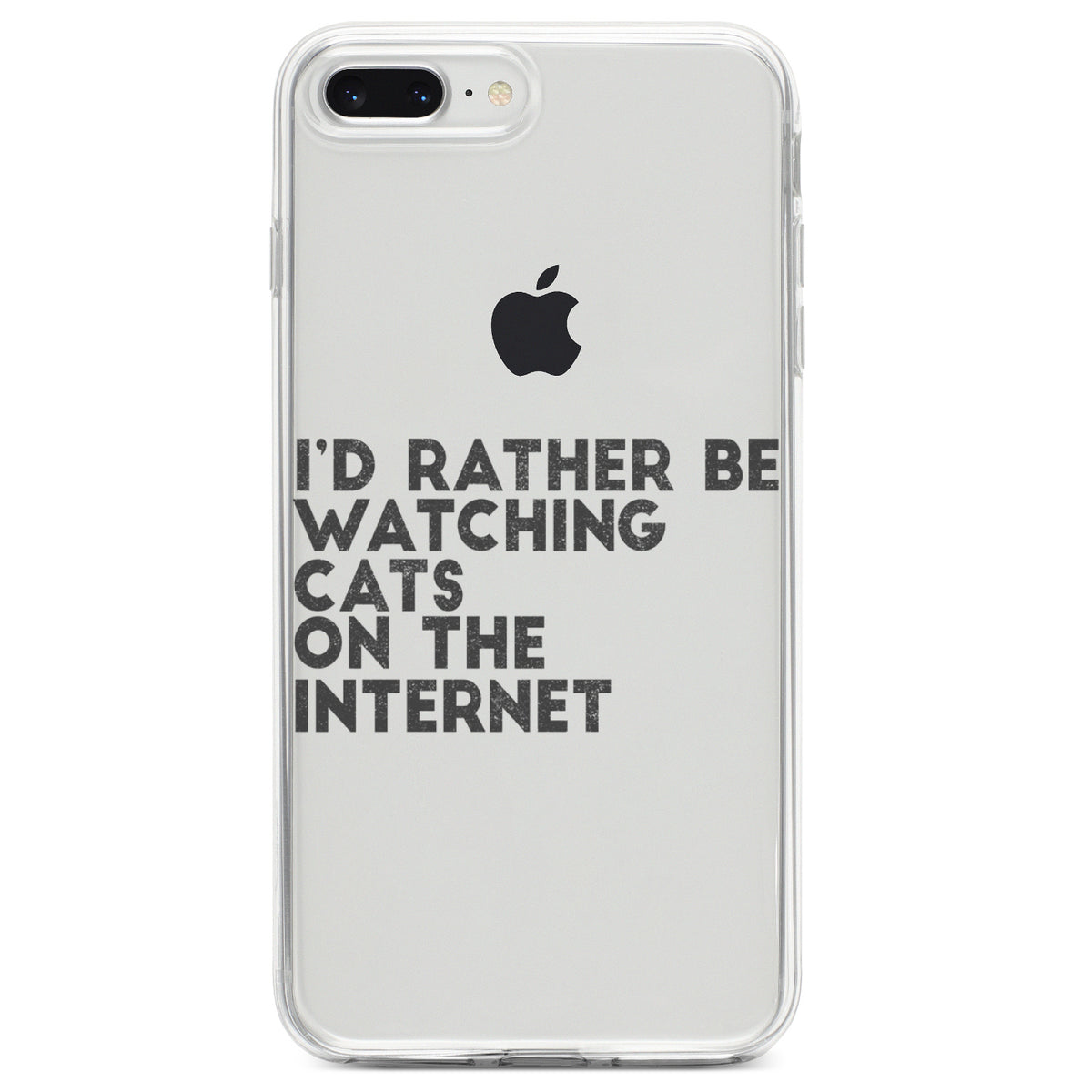 Rather Be Watch Cats On The Internet Clear Shockproof iPhone Case, view 6