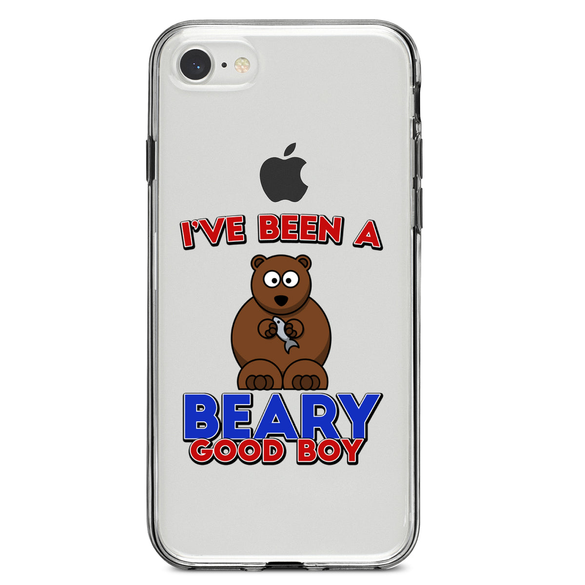 I've Been A Beary Good Boy Clear Shockproof iPhone Case, view 5
