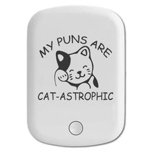 DistinctInk Magnetic Battery Pack, Wireless Portable Charger with USB-C Cable, Compatible with MagSafe iPhone 14 / 13 / 12 Series - My Puns Are Cat-Astrophic