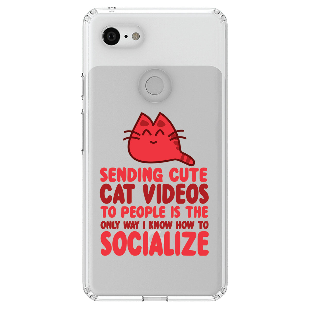 Sending Cute Cat Videos How I Socialize Clear Shockproof iPhone Case, view 21