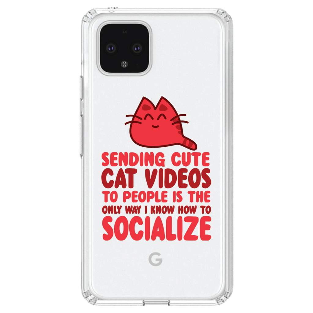 Sending Cute Cat Videos How I Socialize Clear Shockproof iPhone Case, view 24