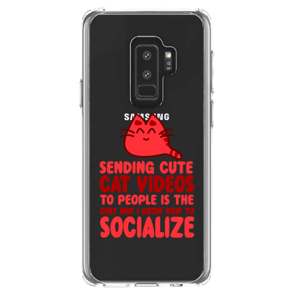 Sending Cute Cat Videos How I Socialize Clear Shockproof iPhone Case, view 20
