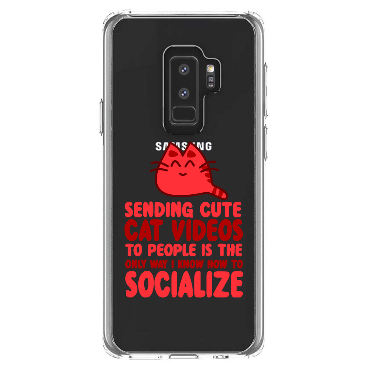 Sending Cute Cat Videos How I Socialize Clear Shockproof iPhone Case, view 20