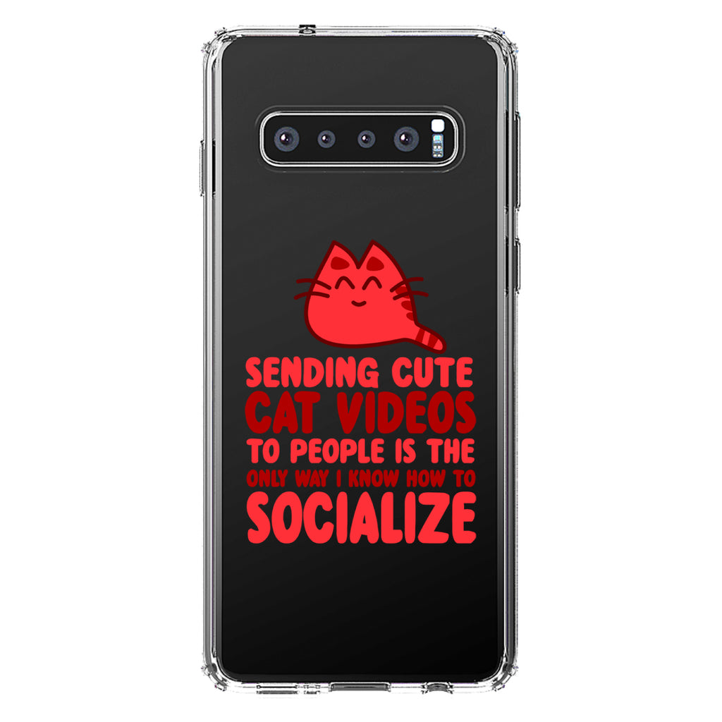 Sending Cute Cat Videos How I Socialize Clear Shockproof iPhone Case, view 17