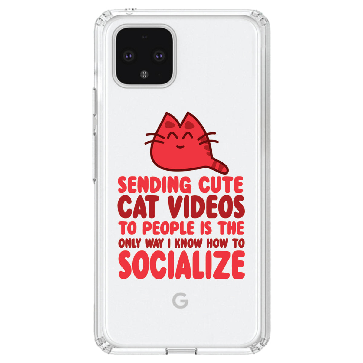 Sending Cute Cat Videos How I Socialize Clear Shockproof iPhone Case, view 23