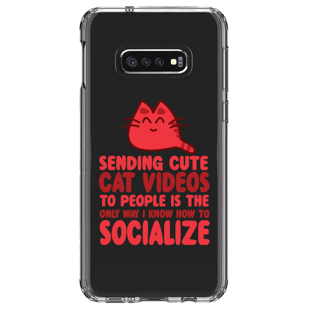 Sending Cute Cat Videos How I Socialize Clear Shockproof iPhone Case, view 18