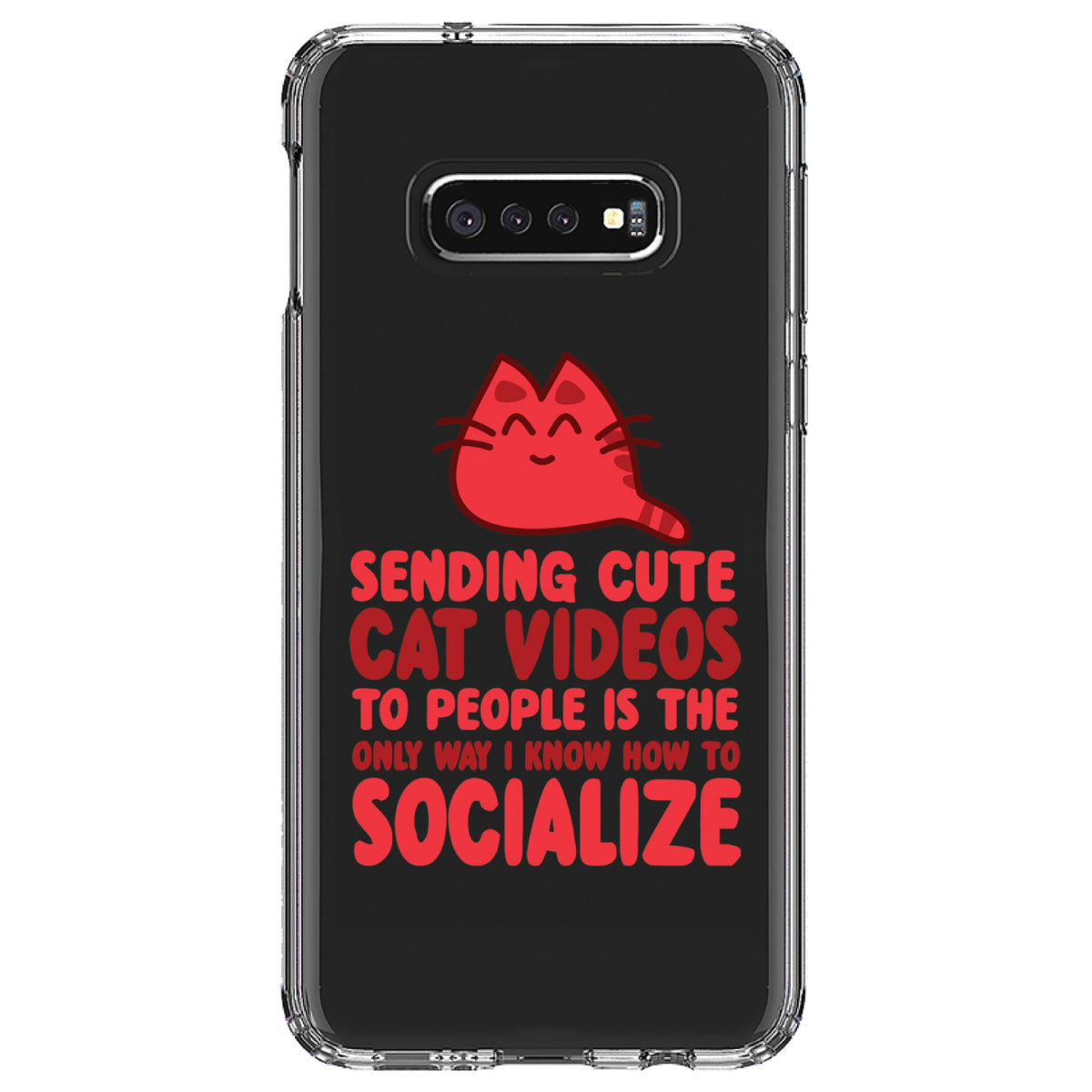 Sending Cute Cat Videos How I Socialize Clear Shockproof iPhone Case, view 18