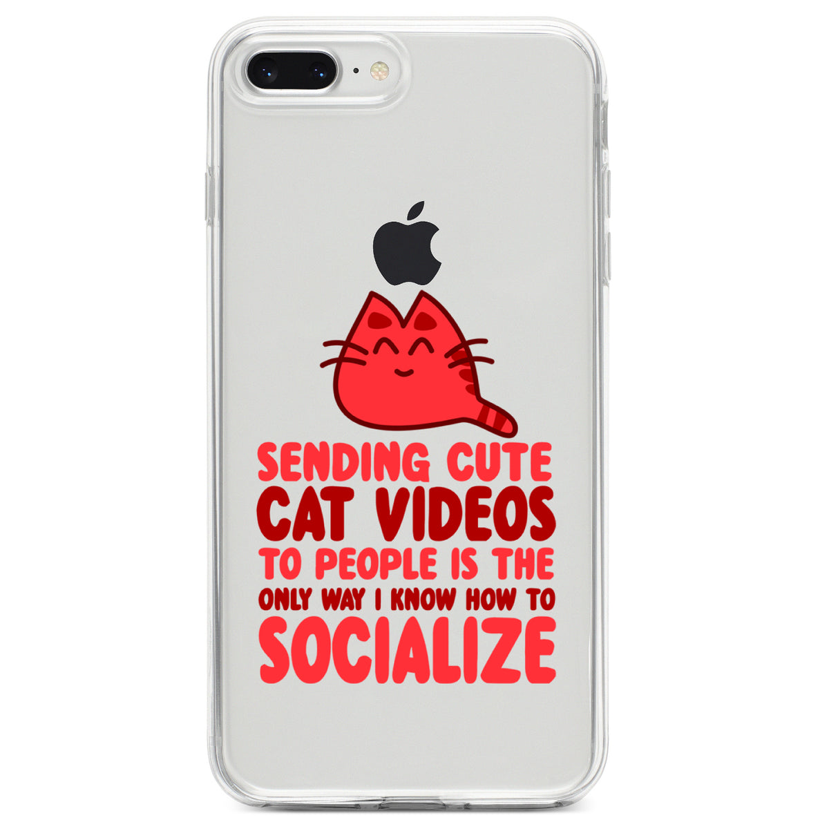Sending Cute Cat Videos How I Socialize Clear Shockproof iPhone Case, view 6