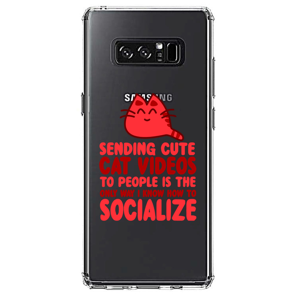 Sending Cute Cat Videos How I Socialize Clear Shockproof iPhone Case, view 12