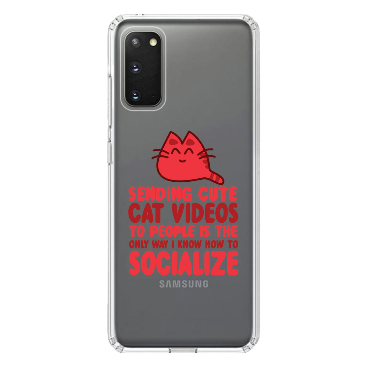 Sending Cute Cat Videos How I Socialize Clear Shockproof iPhone Case, view 15