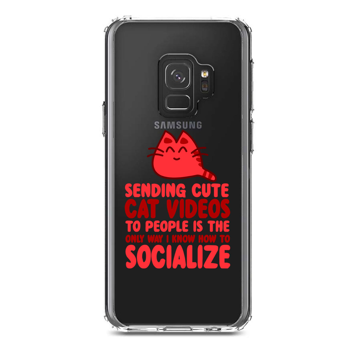 Sending Cute Cat Videos How I Socialize Clear Shockproof iPhone Case, view 19