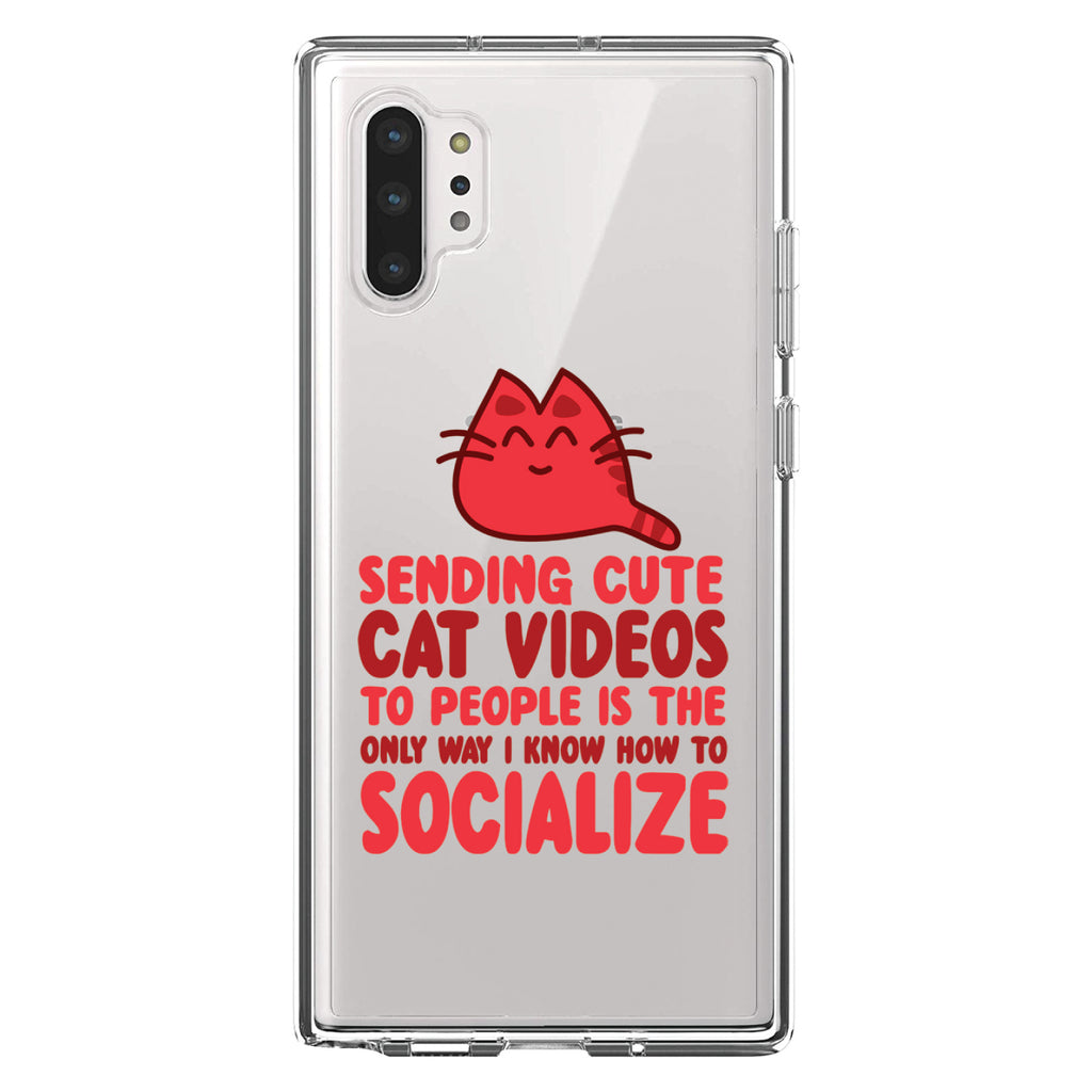Sending Cute Cat Videos How I Socialize Clear Shockproof iPhone Case, view 10