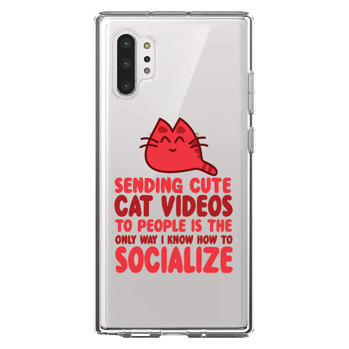 Sending Cute Cat Videos How I Socialize Clear Shockproof iPhone Case, view 10